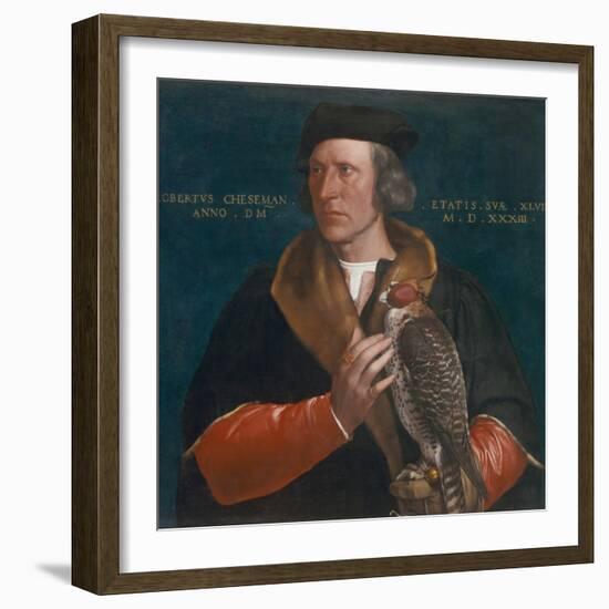 Portrait of Robert Cheseman Holding a Falcon, 1533-Hans Holbein the Younger-Framed Giclee Print