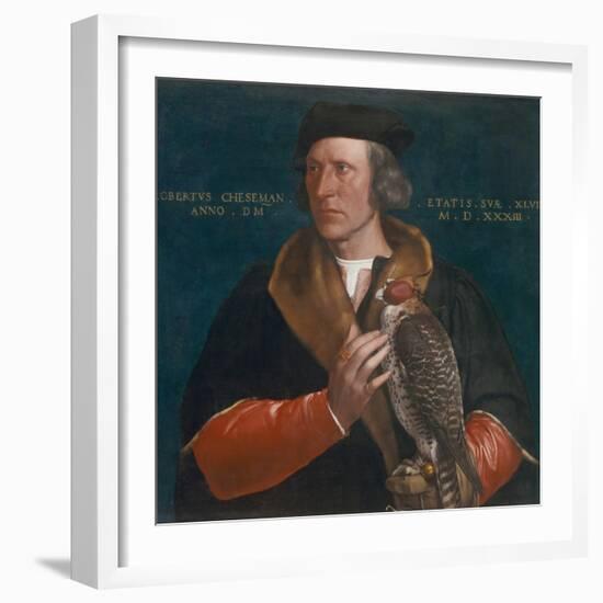 Portrait of Robert Cheseman Holding a Falcon, 1533-Hans Holbein the Younger-Framed Giclee Print