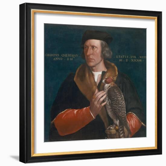 Portrait of Robert Cheseman Holding a Falcon, 1533-Hans Holbein the Younger-Framed Giclee Print