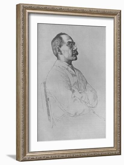 Portrait of Rudyard Kipling, 1898,-William Strang-Framed Giclee Print