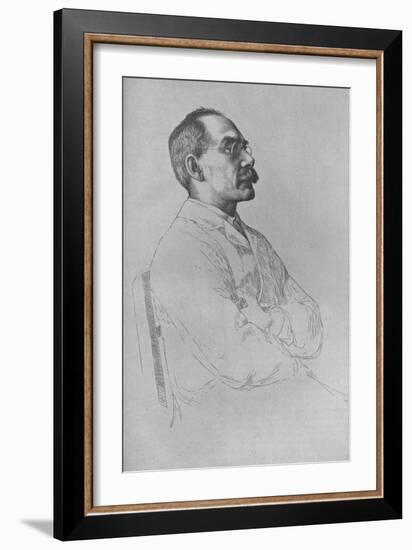 Portrait of Rudyard Kipling, 1898,-William Strang-Framed Giclee Print