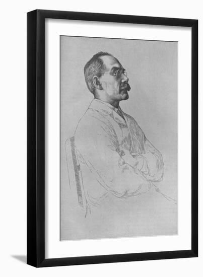 Portrait of Rudyard Kipling, 1898,-William Strang-Framed Giclee Print