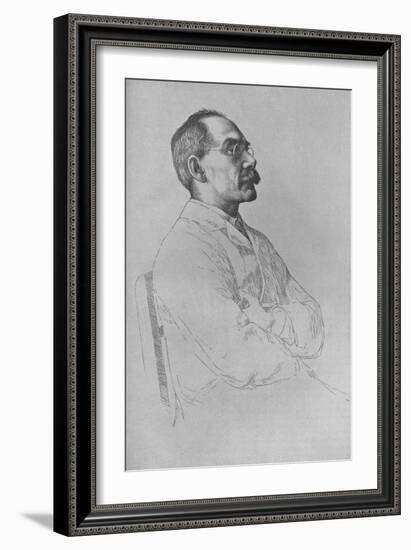 Portrait of Rudyard Kipling, 1898,-William Strang-Framed Giclee Print