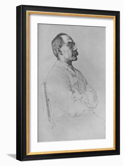 Portrait of Rudyard Kipling, 1898,-William Strang-Framed Giclee Print