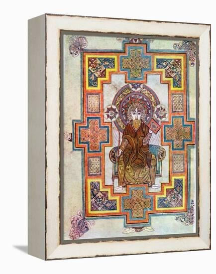 Portrait of Saint John from the Book of Kells, C800-null-Framed Premier Image Canvas