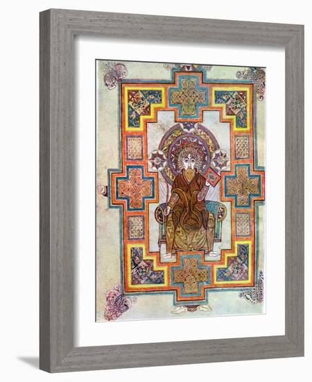 Portrait of Saint John from the Book of Kells, C800-null-Framed Giclee Print