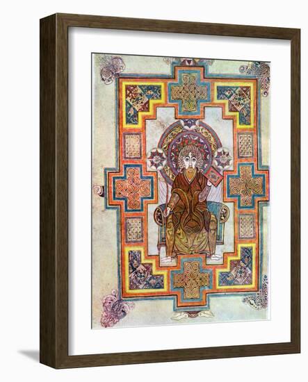 Portrait of Saint John from the Book of Kells, C800-null-Framed Giclee Print