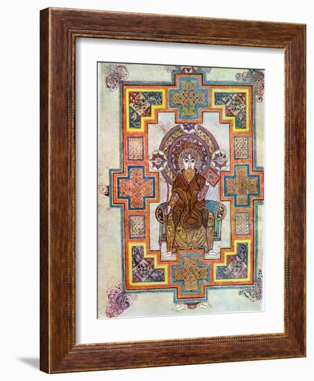 Portrait of Saint John from the Book of Kells, C800-null-Framed Giclee Print