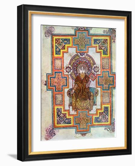 Portrait of Saint John from the Book of Kells, C800-null-Framed Giclee Print