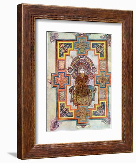 Portrait of Saint John from the Book of Kells, C800-null-Framed Giclee Print