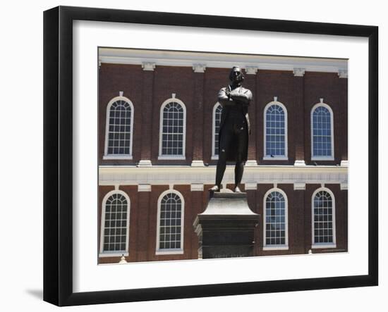 Portrait of Samuel Adams, Faneuil Hall, Boston, Massachusetts, USA-Amanda Hall-Framed Photographic Print