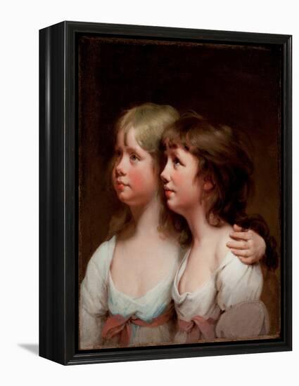 Portrait of Sarah and Ann Haden (Oil on Canvas)-Joseph Wright of Derby-Framed Premier Image Canvas