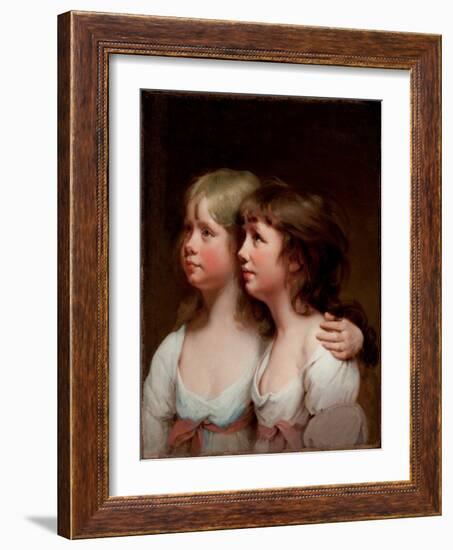 Portrait of Sarah and Ann Haden (Oil on Canvas)-Joseph Wright of Derby-Framed Giclee Print