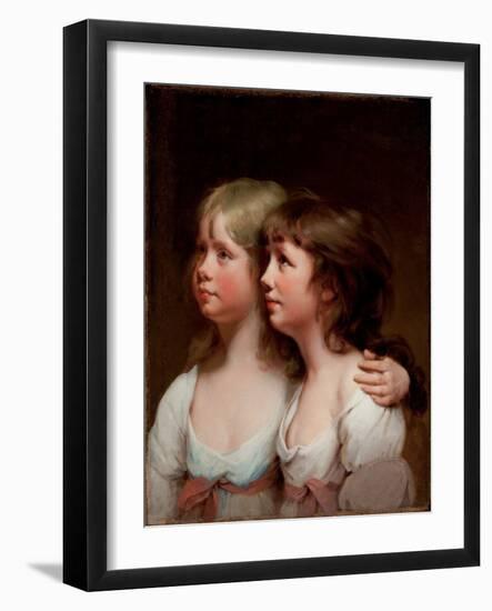 Portrait of Sarah and Ann Haden (Oil on Canvas)-Joseph Wright of Derby-Framed Giclee Print