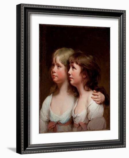 Portrait of Sarah and Ann Haden (Oil on Canvas)-Joseph Wright of Derby-Framed Giclee Print