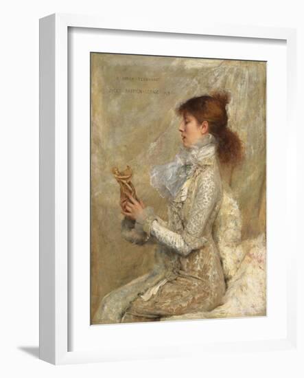 Portrait of Sarah Bernhardt, 1879 (Oil on Canvas)-Jules Bastien-Lepage-Framed Giclee Print