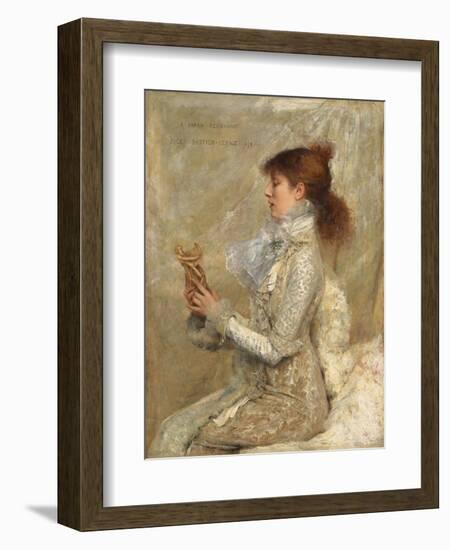 Portrait of Sarah Bernhardt, 1879 (Oil on Canvas)-Jules Bastien-Lepage-Framed Giclee Print