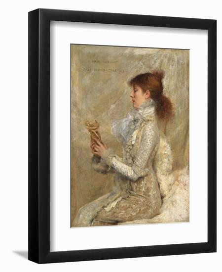 Portrait of Sarah Bernhardt, 1879 (Oil on Canvas)-Jules Bastien-Lepage-Framed Giclee Print