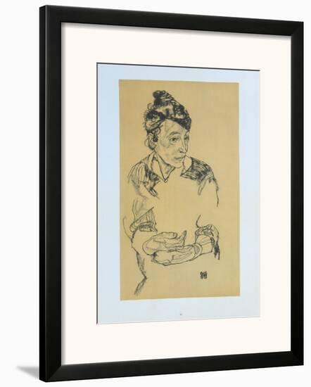 Portrait of Schiele's Mother-Egon Schiele-Framed Art Print