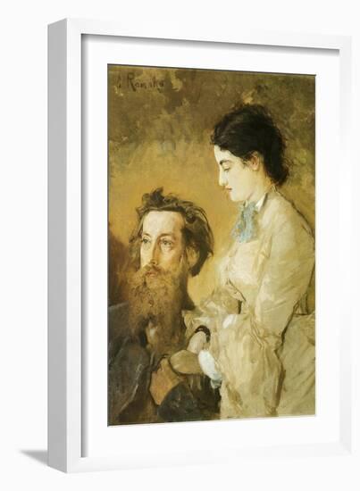 Portrait of Sculptor Reinhold Begas with His Wife, 1869-1870-Anton Romako-Framed Giclee Print