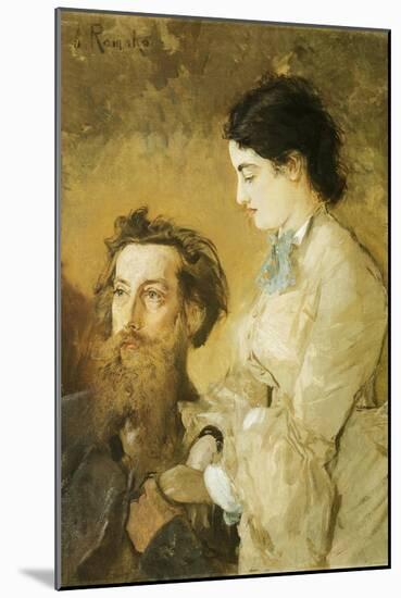 Portrait of Sculptor Reinhold Begas with His Wife, 1869-1870-Anton Romako-Mounted Giclee Print