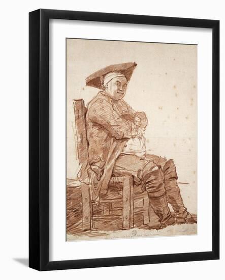 Portrait of Seated Man, known as Postiglione-Jean-Honoré Fragonard-Framed Giclee Print
