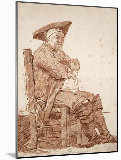 Portrait of Seated Man, known as Postiglione-Jean-Honoré Fragonard-Mounted Giclee Print
