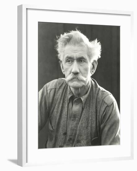 Portrait of Senior Man with Bushy Moustache-null-Framed Photo