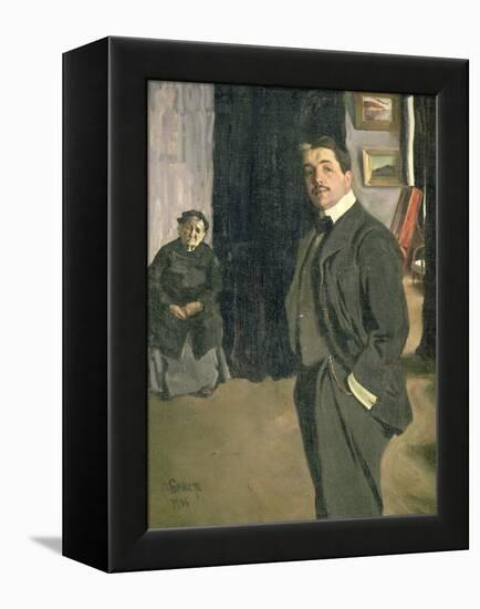 Portrait of Sergei Pavlovich Diaghilev with His Nurse, 1906-Leon Bakst-Framed Premier Image Canvas