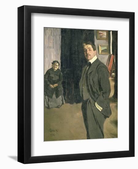 Portrait of Sergei Pavlovich Diaghilev with His Nurse, 1906-Leon Bakst-Framed Giclee Print