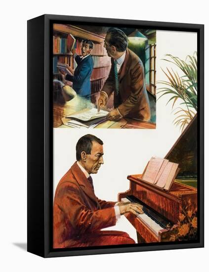 Portrait of Sergei Rachmaninov-Andrew Howat-Framed Premier Image Canvas