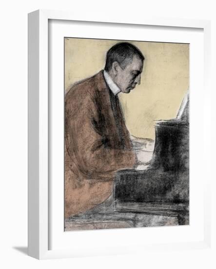 Portrait of Sergei (Sergei) Rachmaninov (Serge Rachmaninoff or Rakhmaninov) (1873 - 1943), Russian-Leonid Osipovic Pasternak-Framed Giclee Print