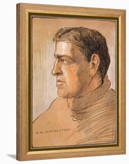 Portrait of Shackleton, from 'The Heart of the Antarctic' by Sir Ernest Shackleton (1874-1922)-George Marston-Framed Premier Image Canvas