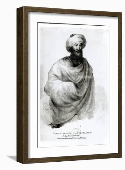 Portrait of Sheikh Ibrahim, or Johann Ludwig Burckhardt 1817-Henry Salt-Framed Giclee Print