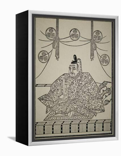 Portrait of Shogun Tokugawa Ieyasu in Court Dress-Japanese School-Framed Premier Image Canvas