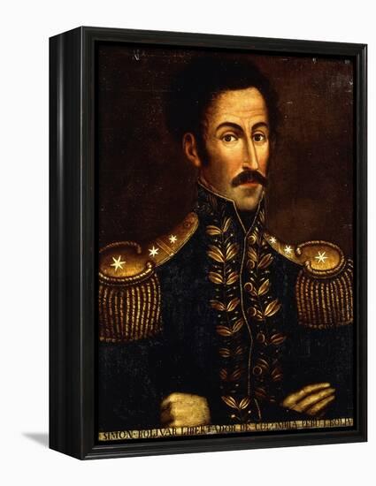 Portrait of Simon Bolivar-null-Framed Premier Image Canvas