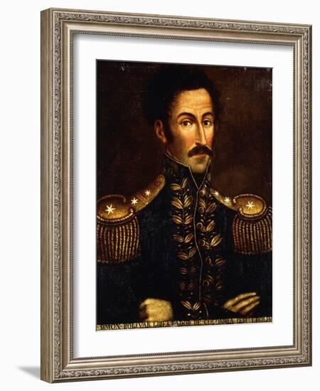 Portrait of Simon Bolivar-null-Framed Giclee Print