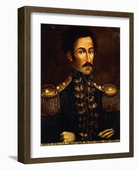 Portrait of Simon Bolivar-null-Framed Giclee Print