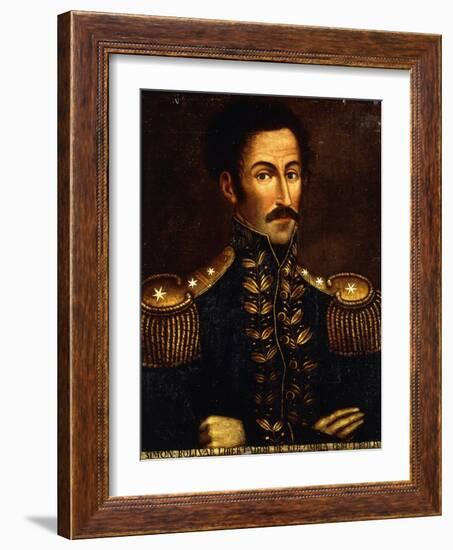 Portrait of Simon Bolivar-null-Framed Giclee Print