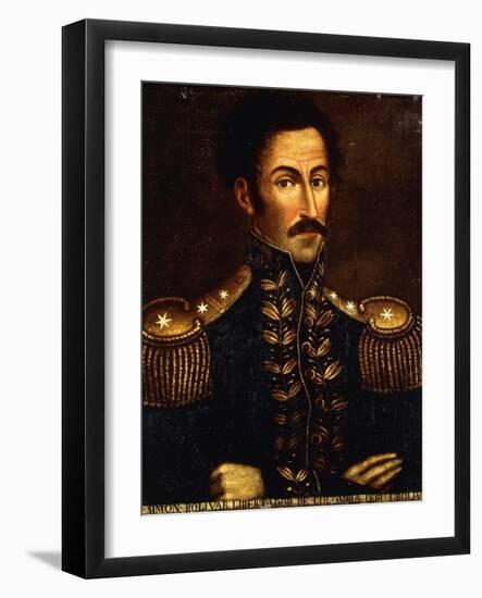 Portrait of Simon Bolivar-null-Framed Giclee Print