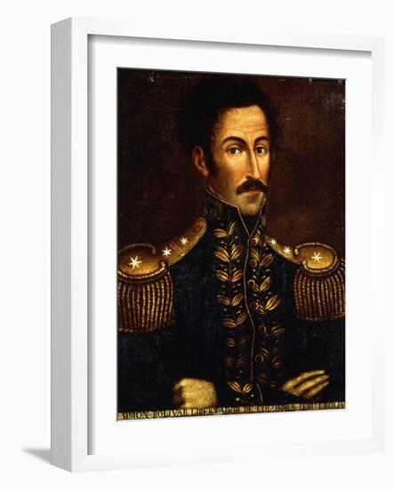 Portrait of Simon Bolivar-null-Framed Giclee Print