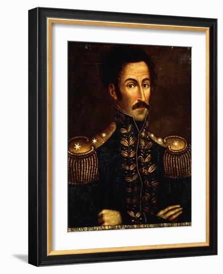 Portrait of Simon Bolivar-null-Framed Giclee Print