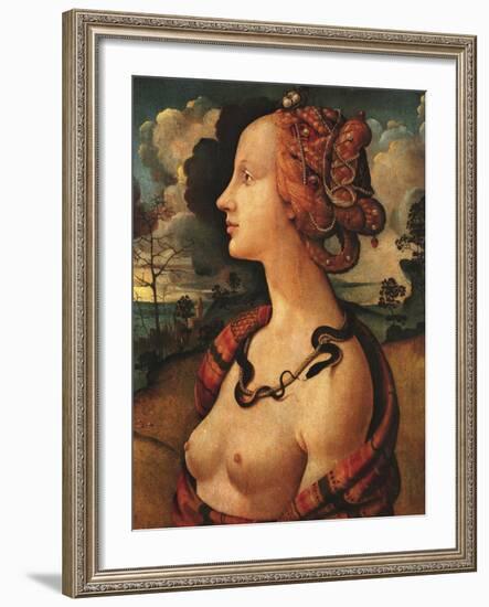 Portrait of Simonetta Vespucci, c. 1480-Piero di Cosimo Vespucci-Framed Art Print