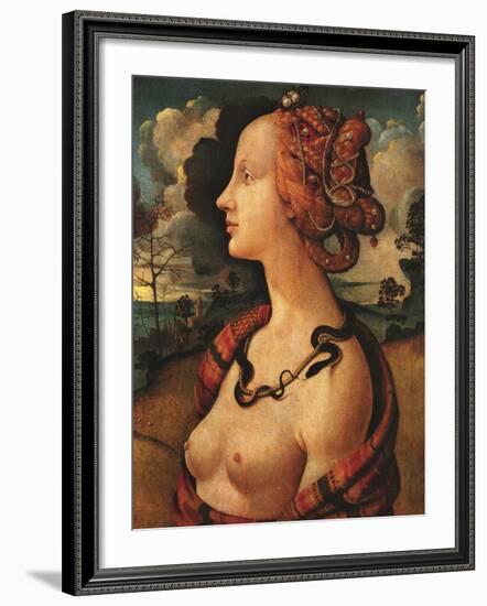 Portrait of Simonetta Vespucci, c. 1480-Piero di Cosimo Vespucci-Framed Art Print