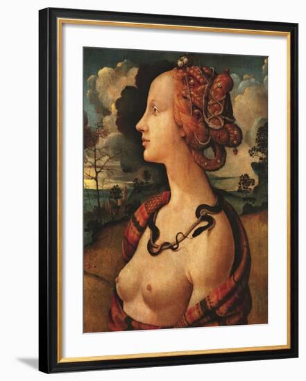 Portrait of Simonetta Vespucci, c. 1480-Piero di Cosimo Vespucci-Framed Art Print