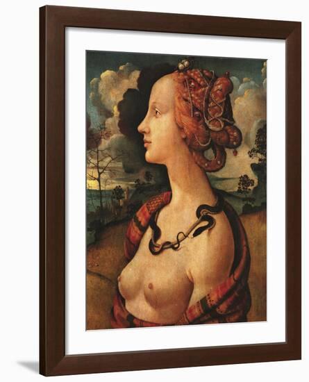 Portrait of Simonetta Vespucci, c. 1480-Piero di Cosimo Vespucci-Framed Art Print