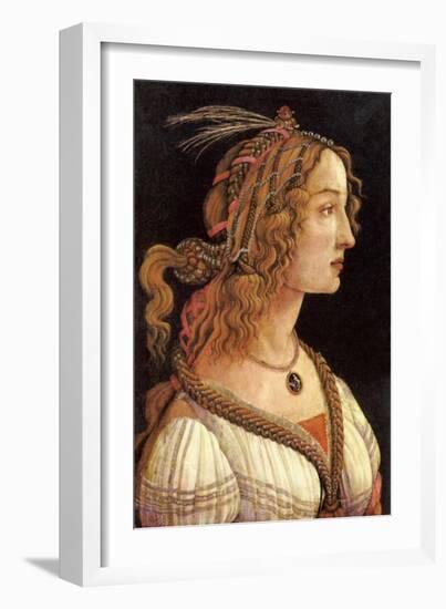 Portrait of Simonetta Vespucci-Sandro Botticelli-Framed Art Print