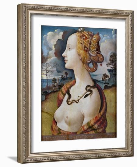 Portrait of Simonetta Vespucci-Piero di Cosimo-Framed Giclee Print