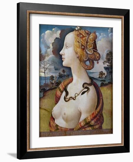 Portrait of Simonetta Vespucci-Piero di Cosimo-Framed Giclee Print