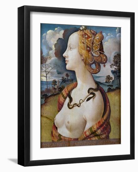 Portrait of Simonetta Vespucci-Piero di Cosimo-Framed Giclee Print